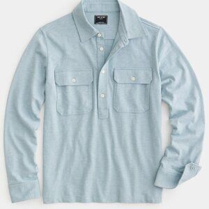 Todd Snyder Utility Popover Polo Shirt in Pale Surf XL